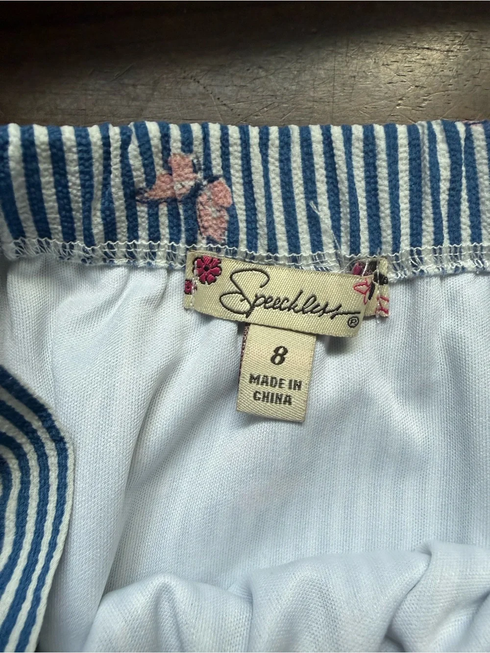 Speechless Blue and White Striped Dress with Pink Accents